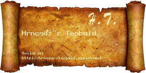 Hrncsár Teobald névjegykártya